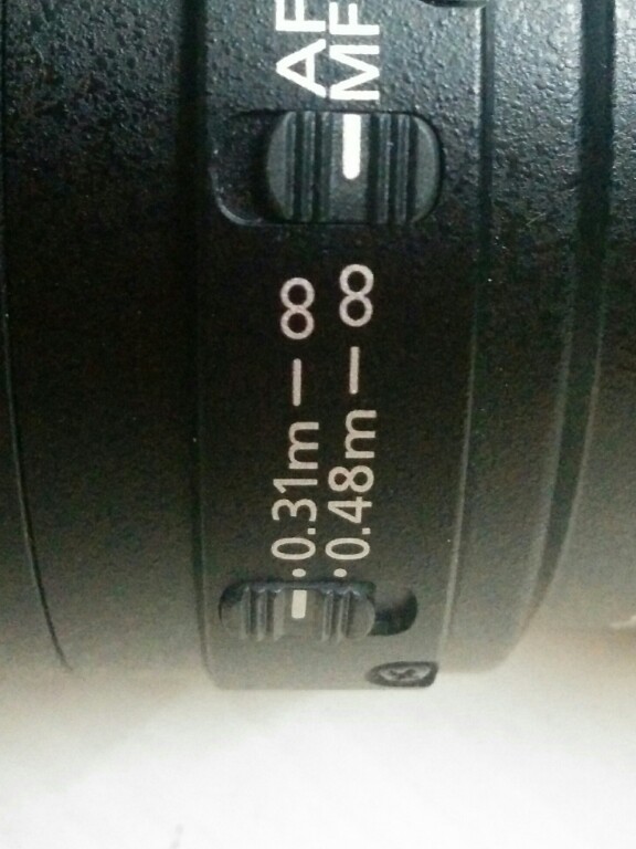 Limit button on a macro lens