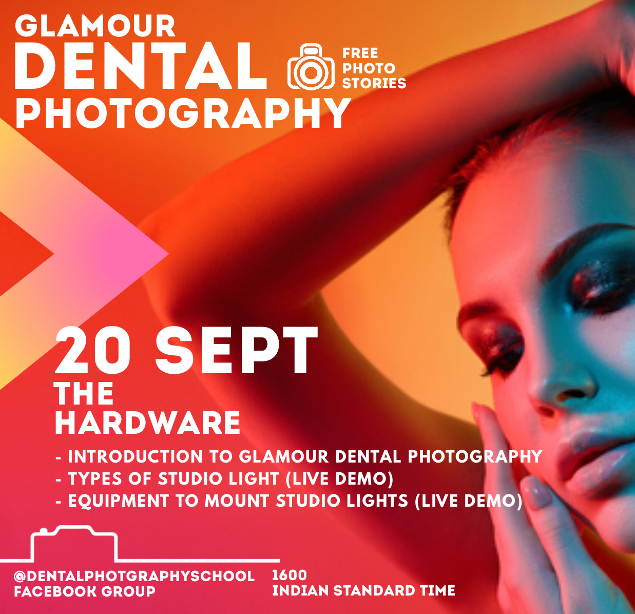 Schedule for glamour dental photography on September 20